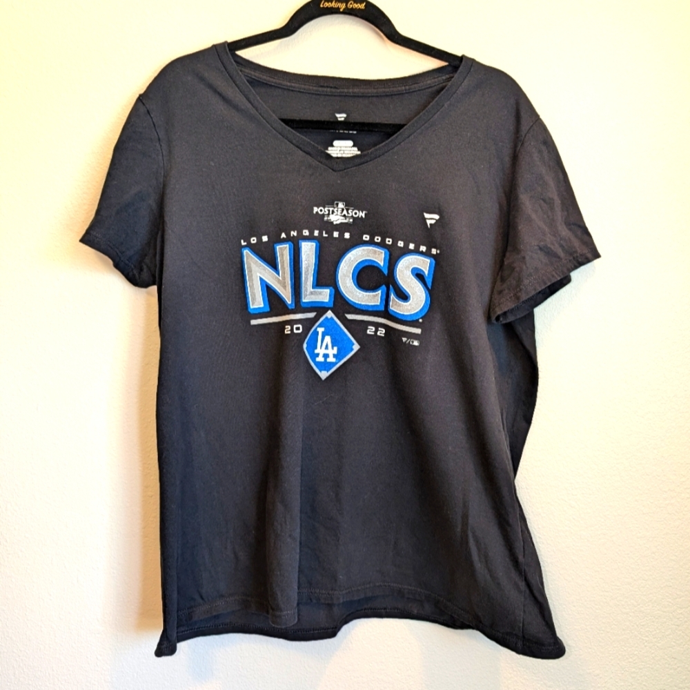 LA DODGERS 2022 POST SEASON WOMENS TSHIRT SIZE XL BLACK
